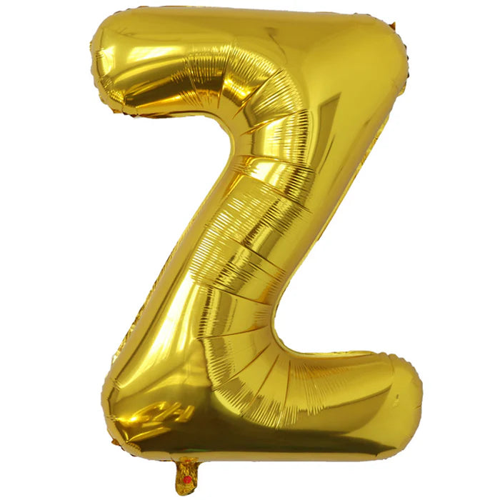 A 34-inch Gold Jumbo Metallic Balloon in the letter Z.