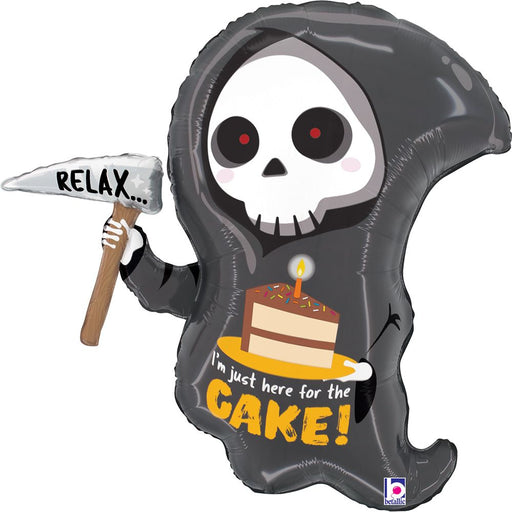 Grim Reaper Birthday Cake Mylar Balloon, 25"