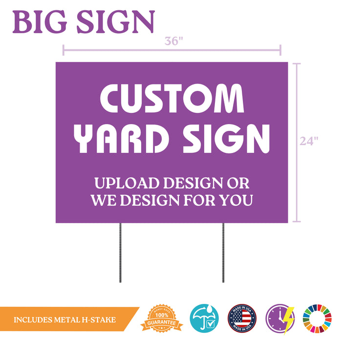 Custom Yard Sign With H Stake | 1 ct