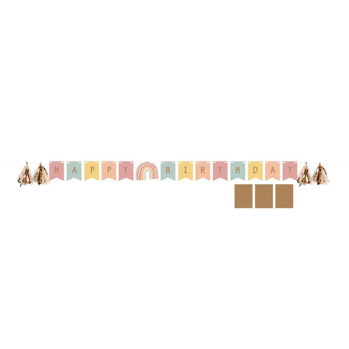 Boho Rainbow Customizable Banner 8' x 8" | 1ct