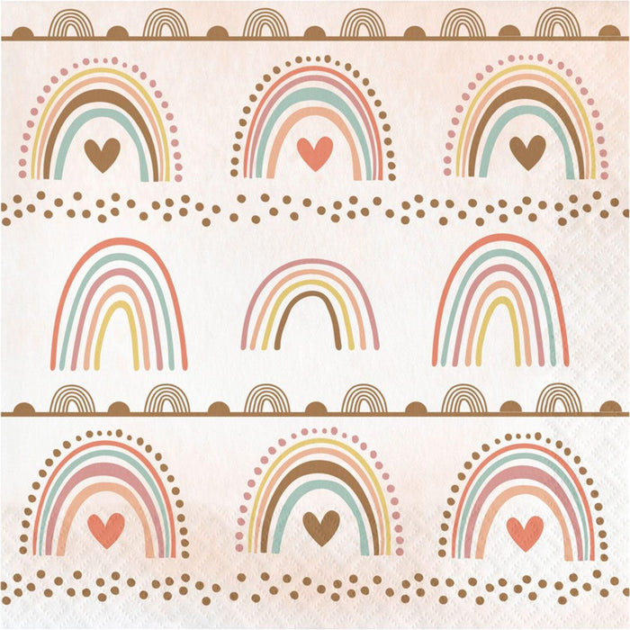 Boho Rainbow Lunch Napkins | 16ct