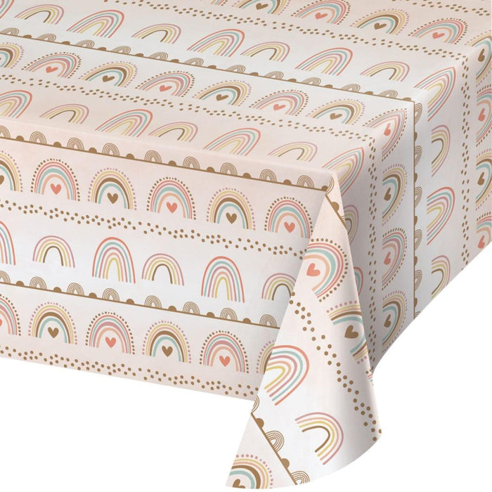 Boho Rainbow Paper Tablecover 54" x 102" | 1ct