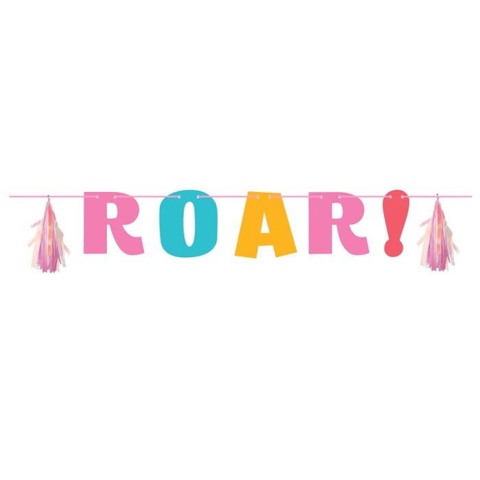 Girl Dino Party Letter Banner ROAR | 1ct