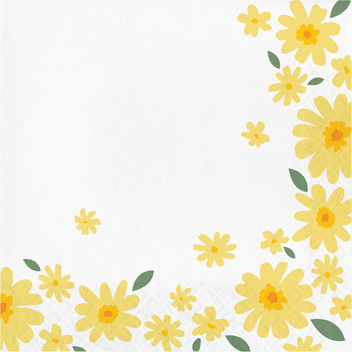 A Sweet Daisy Baby Paper Lunch Napkin. Comes in a pack of 16.