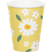 A Sweet Daisy Paper 9 ounce paper cup. Cups come in a pack of 8.