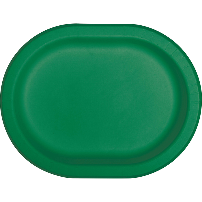 A 12-Inch Emerald Green Oval Platter. Comes in a pack of 8.