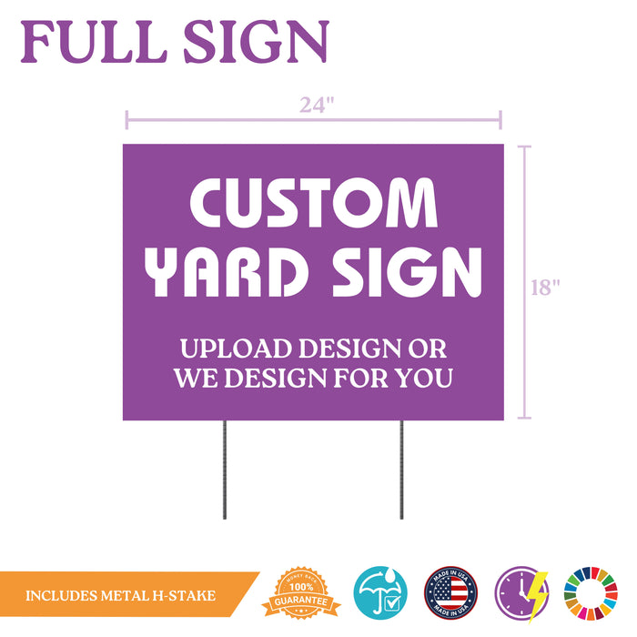 Custom Yard Sign With H Stake | 1 ct