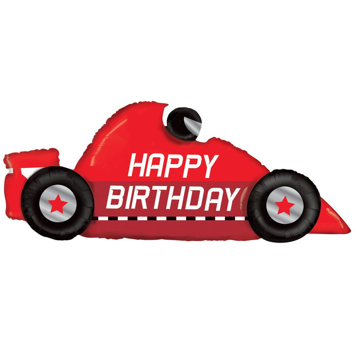 Happy Birthday Race Car SuperShape Mylar Balloon, 43"