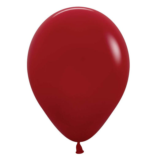 Inflated Imperial Red latex balloon