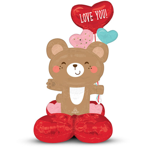 a 35-Inch air filled Valentine's Day Love You Bear Hug AirLoonz Balloon.