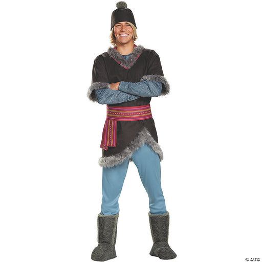 A man wearing a  Adult Frozen Kristoff Costume Deluxe Costume.