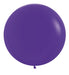 Single inflated 24-inch violet latex balloon