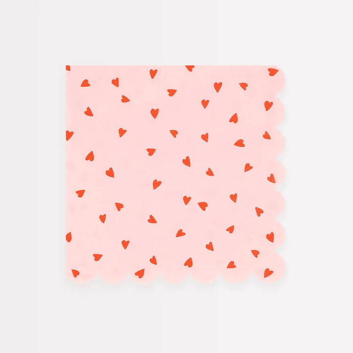 Valentine's Heart Pattern Lunch Napkins | 16 ct