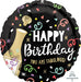 Happy Birthday Gold Bubbly Mylar Balloon, 18"