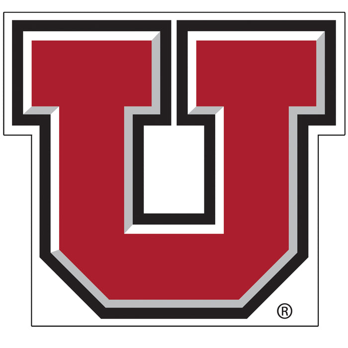 A 23-inch U of U Block U Shape Cut Yard Sign.