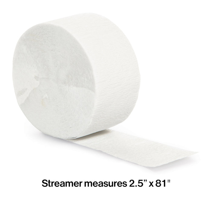 White Crepe Paper Streamer 81ft  | 1ct