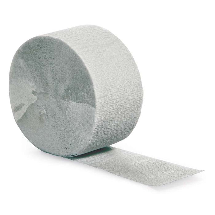 Shimmering Silver Crepe Paper Streamer 81ft  | 1ct