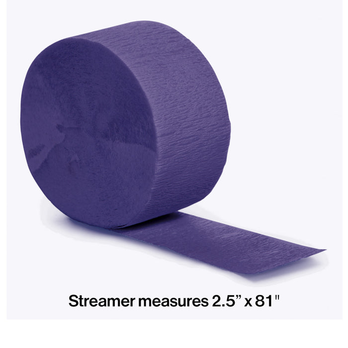 Purple Crepe Paper Streamer 81ft  | 1ct