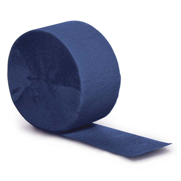 Navy Crepe Paper Streamer 81ft  | 1ct