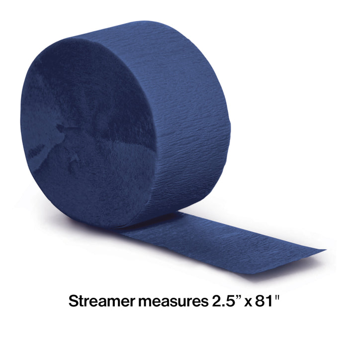 Navy Crepe Paper Streamer 81ft  | 1ct