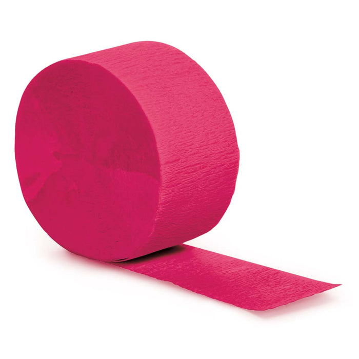 Hot Magenta Crepe Paper Streamer 81ft  | 1ct