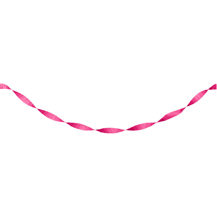 Hot Magenta Crepe Paper Streamer 81ft  | 1ct