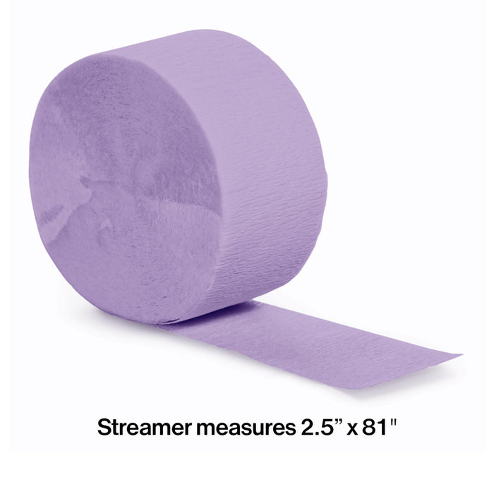 Luscious Lavender Crepe Paper Streamer 81ft  | 1ct