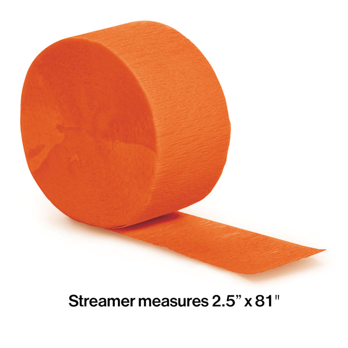 Sunkissed Orange Crepe Paper Streamer 81ft  | 1ct