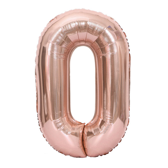 Rose Gold Number Balloons 16"