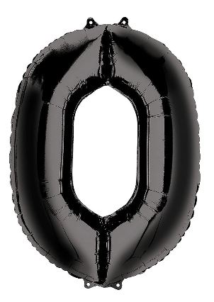 Black Jumbo Number Balloons 34" | 1 ct