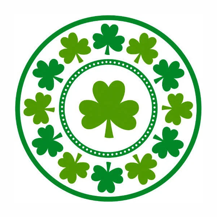 Lucky Shamrocks 7in Round Plates | 8ct