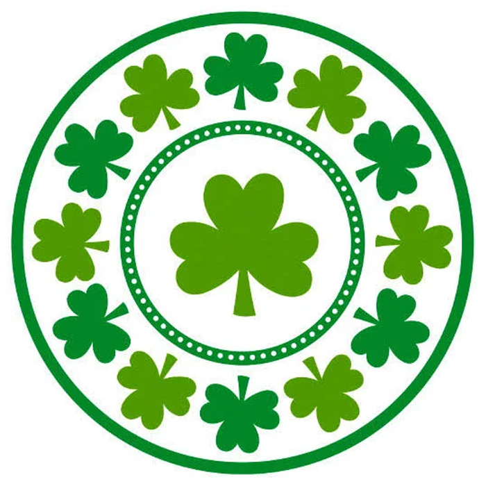 Lucky Shamrocks Round Plates 9" | 8ct