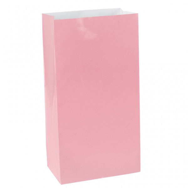 New Pink Mini Paper Bags | 12 ct