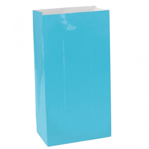 Caribbean Blue Large Paper Bags | 12 ct