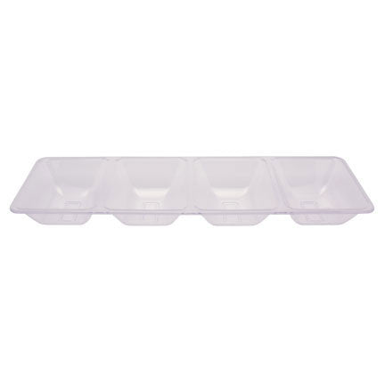 Clear Rectangular 4-Compartment Tray | 1 ct