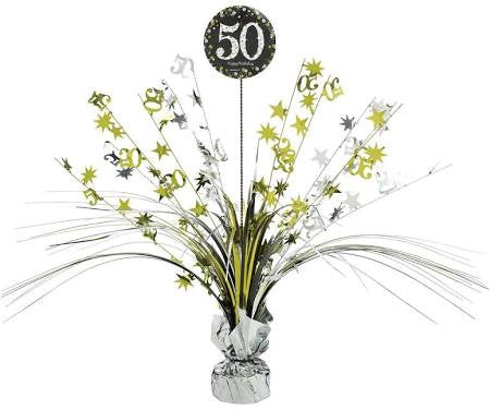 Sparkling Celebration 50th Birthday Foil Spray Centerpiece | 1 ct