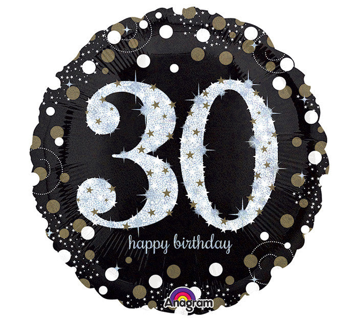 Sparkling 30 Mylar Balloon, 18'' | 1ct