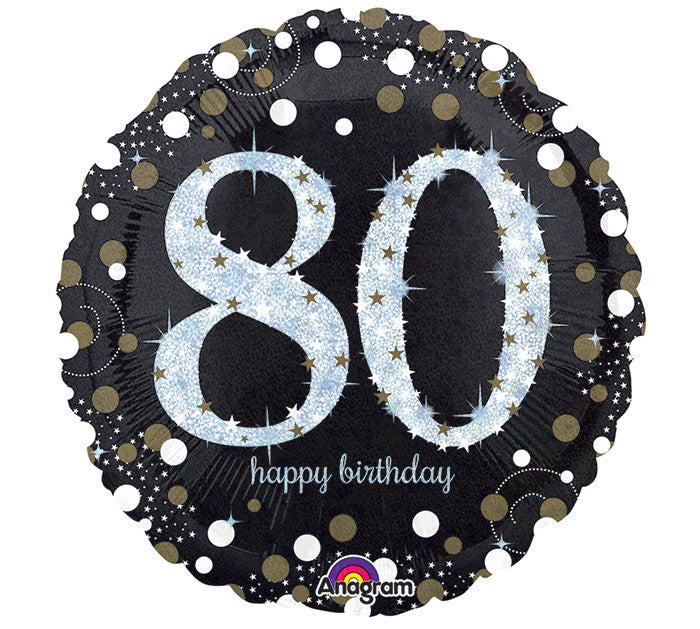 Sparkling 80 Mylar Balloon, 18'' | 1 ct