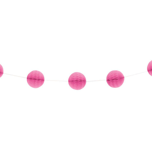 Hot Pink Mini Honeycomb Garland, 7' | 1 ct