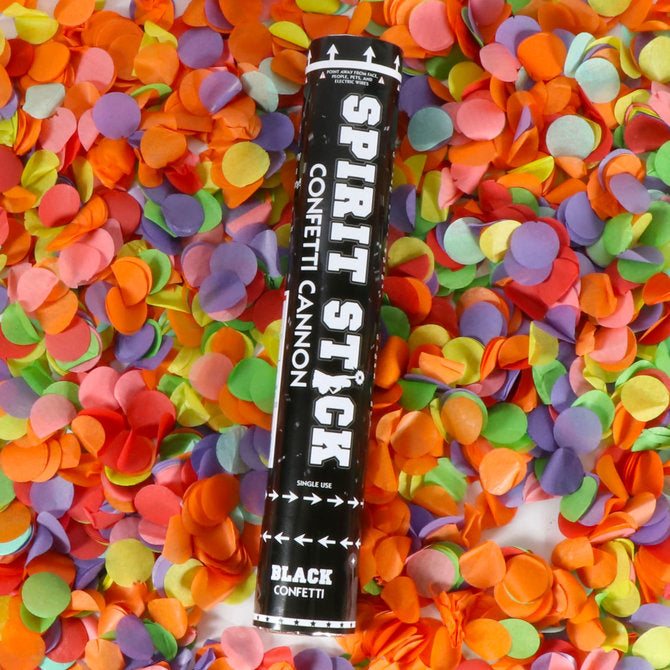 12" Spirit Stick Confetti Cannon Black | 1ct