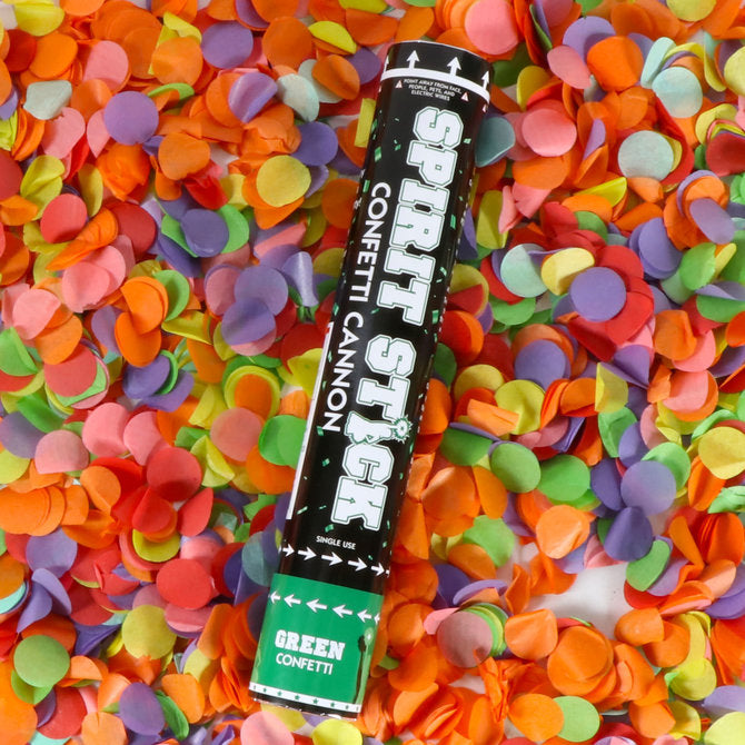 12" Spirit Stick Confetti Cannon Green | 1ct