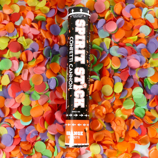 12" Spirit Stick Confetti Cannon Orange | 1ct