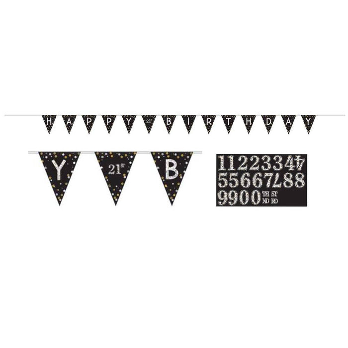 Sparkling Celebration Add Age Pennant Banner 13ft | 1ct