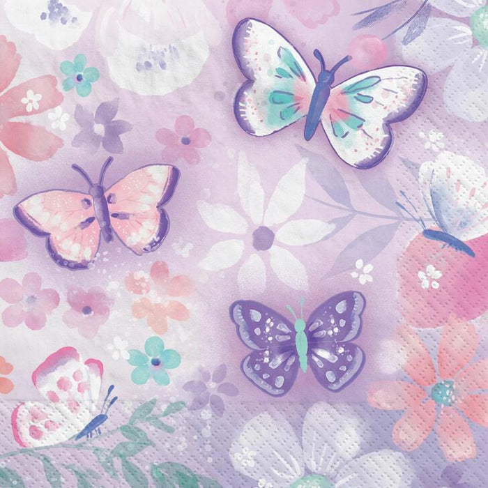 Flutter Butterfly Beverage Napkins | 16ct