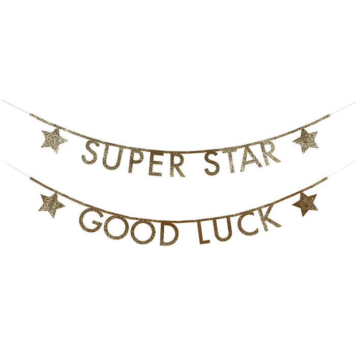 Gold Glitter Letter Banner Garland 