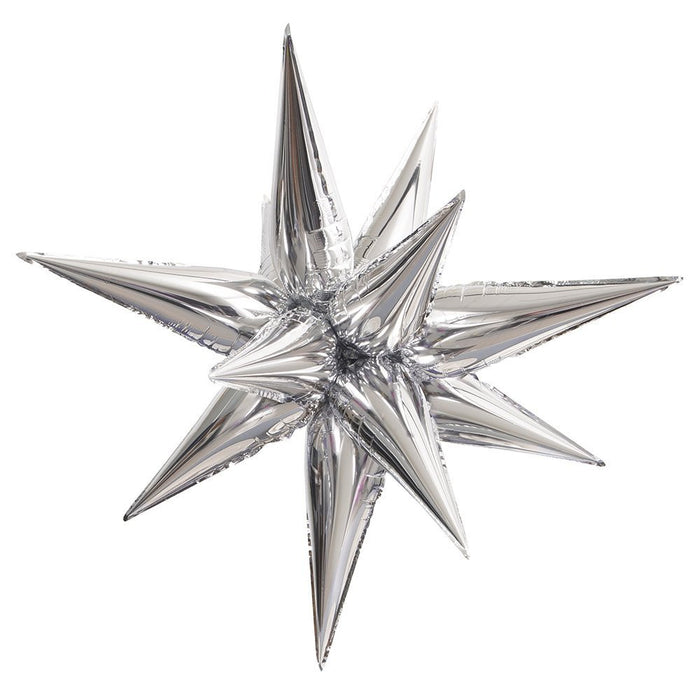 Silver Star Burst Balloon, 27.5''