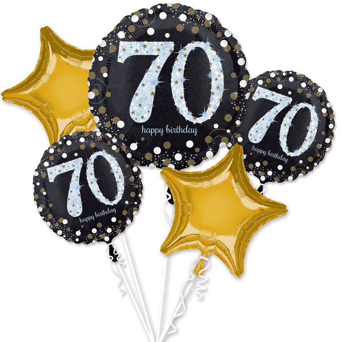 Sparkling 70 Balloon Bouquet | 5 ct