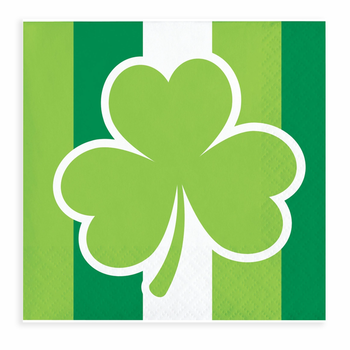 St Patricks Day Shamrocks Beverage Napkins | 16ct