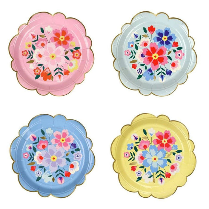 Bright Floral Small Plates 7" | 8 ct