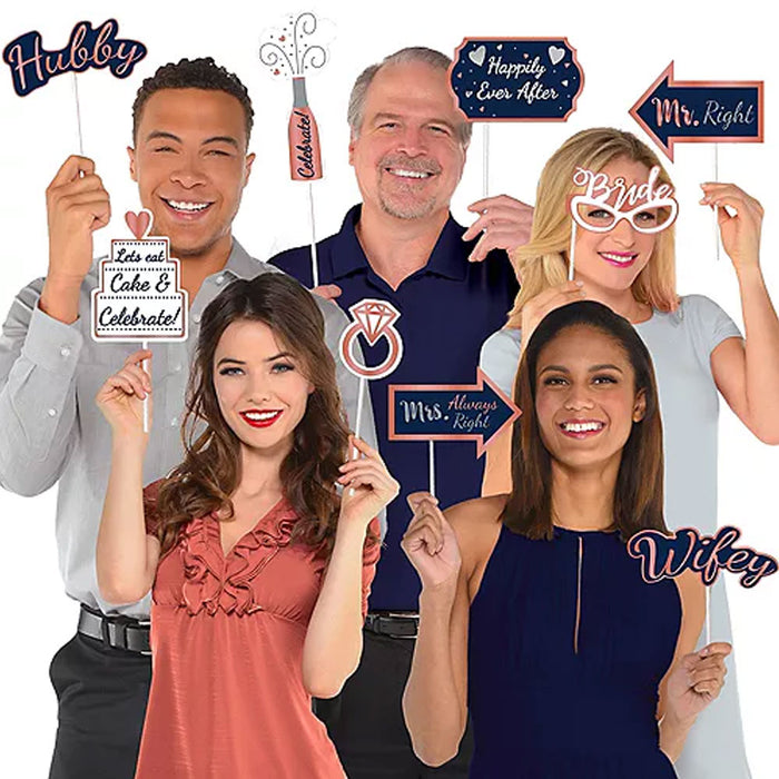 Navy Love Photo Booth Kit with Props | 21 pc